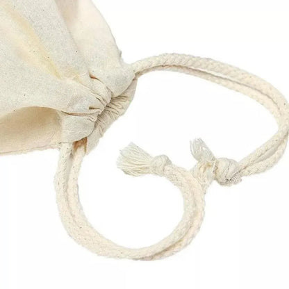 10X Canvas Cotton Drawstring Bags Linen Calico Tote Gift Storage Pouches - 8x10cm V528-9360101012809