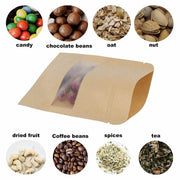 10-200x 9*14+3cm Stand Up Bag Kraft Paper Seal Packaging Window Zip Lock Pouch - 10 PCS V528-9360101014520