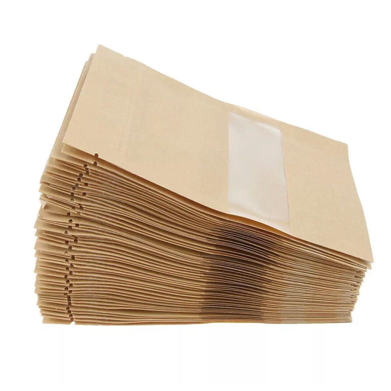 10x 12*20+4cm Stand Up Bag Kraft Paper Seal Packaging Window Zip Lock Pouch - 10 PCS V528-9360101014599