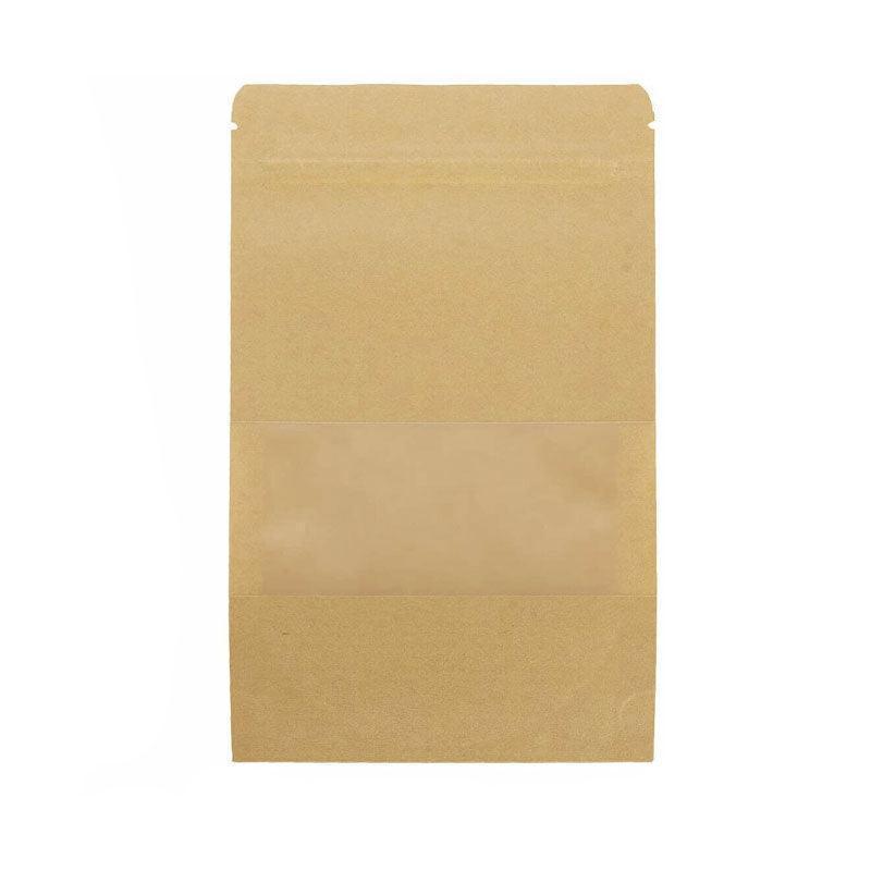 10x 12*20+4cm Stand Up Bag Kraft Paper Seal Packaging Window Zip Lock Pouch - 10 PCS V528-9360101014599