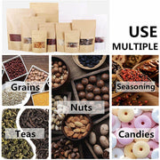 10-200x 23*35+5cm Stand Up Bag Kraft Paper Seal Packaging Window Zip Lock Pouch - 50 PCS V528-9360101014759
