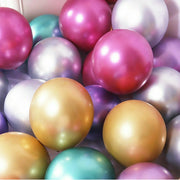 Metallic Latex Balloons 12 Inch Chrome Party Balloons for Birthday Wedding Decoration - Silver 10PCS V528-9360101015091