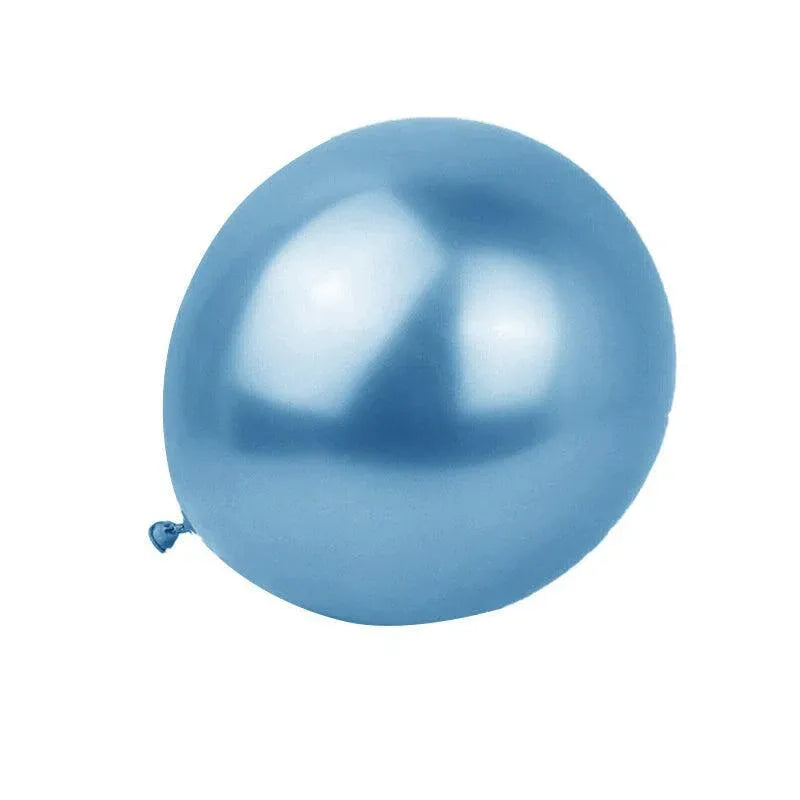 Metallic Latex Balloons 12 Inch Chrome Party Balloons for Birthday Wedding Decoration - Blue 10PCS V528-9360101015190