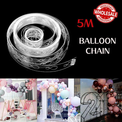 5M Balloon Decorate Strip Arch Garland Connect Chain Diy Tape Party Bar Decor Au - 1 Pack V528-9360101016241