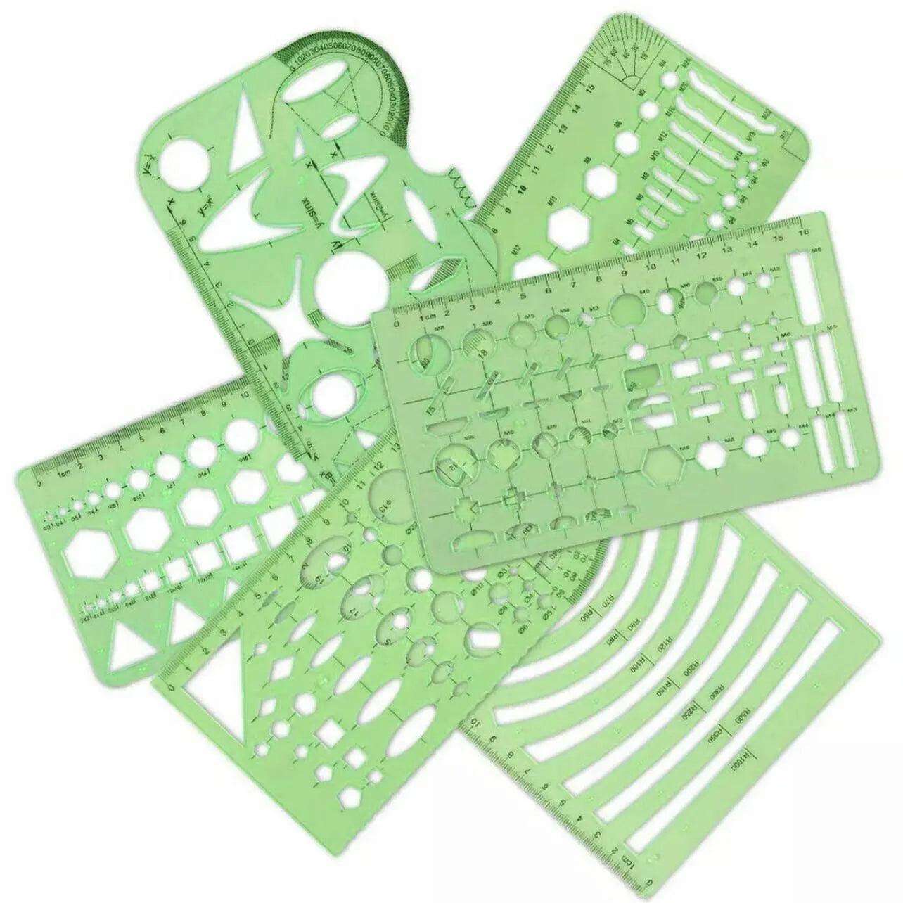 11Pcs Plastic Geometric Template Ruler Stencil Set Measuring Tool - 11 PCS V528-9360101017026