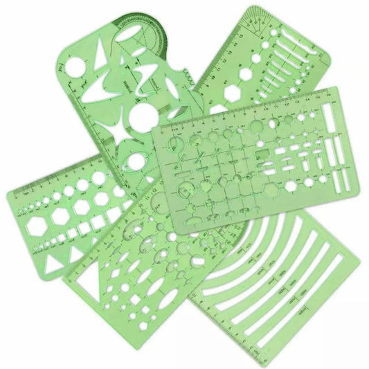 11Pcs Plastic Geometric Template Ruler Stencil Set Measuring Tool - 11 PCS V528-9360101017026
