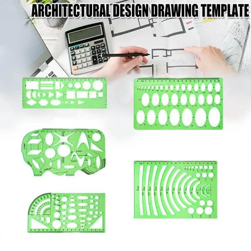 11Pcs Plastic Geometric Template Ruler Stencil Set Measuring Tool - 11 PCS V528-9360101017026