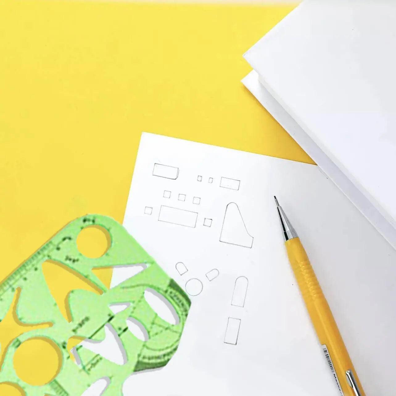 11Pcs Plastic Geometric Template Ruler Stencil Set Measuring Tool - 11 PCS V528-9360101017026