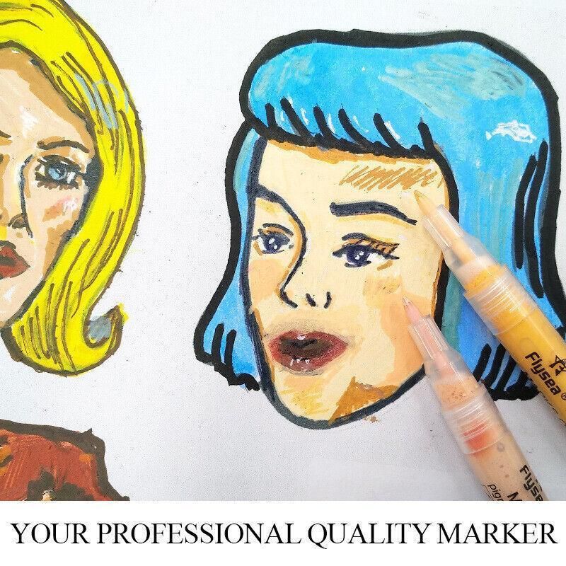 12 Colours Acrylic Paint Pens Markers Skin Tone V528-9360101017637