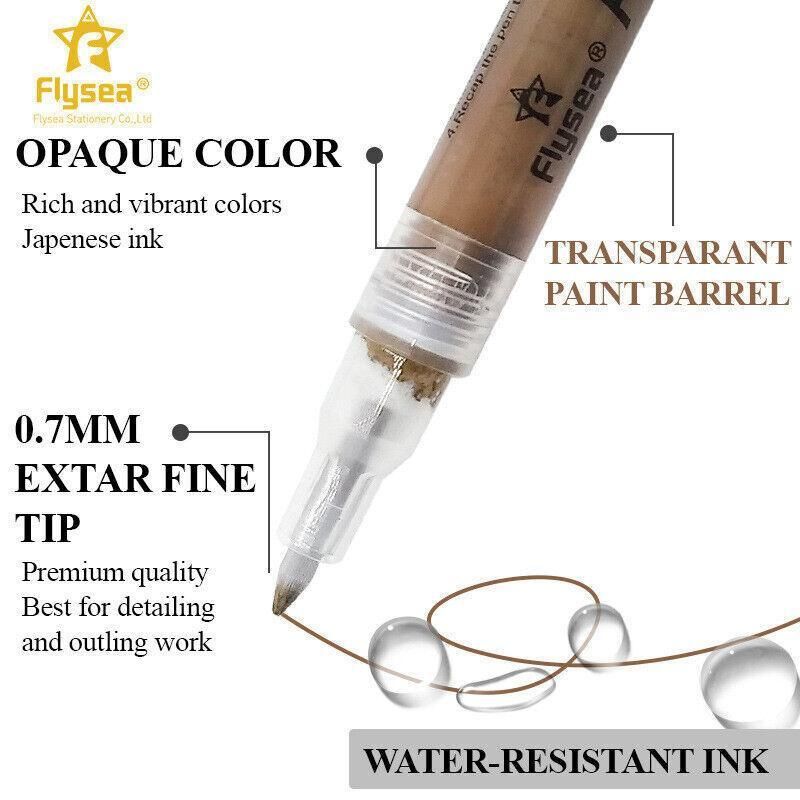 12 Colours Acrylic Paint Pens Markers Skin Tone V528-9360101017637