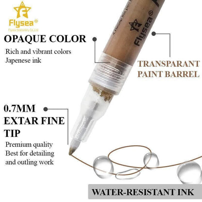 12 Colours Acrylic Paint Pens Markers Skin Tone V528-9360101017637