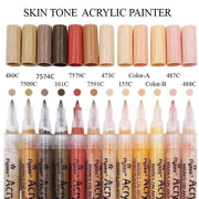 12 Colours Acrylic Paint Pens Markers Skin Tone V528-9360101017637