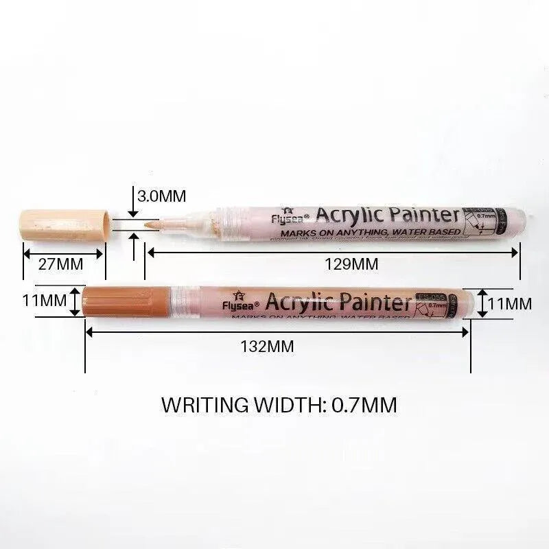 12 Colours Acrylic Paint Pens Markers Skin Tone V528-9360101017637