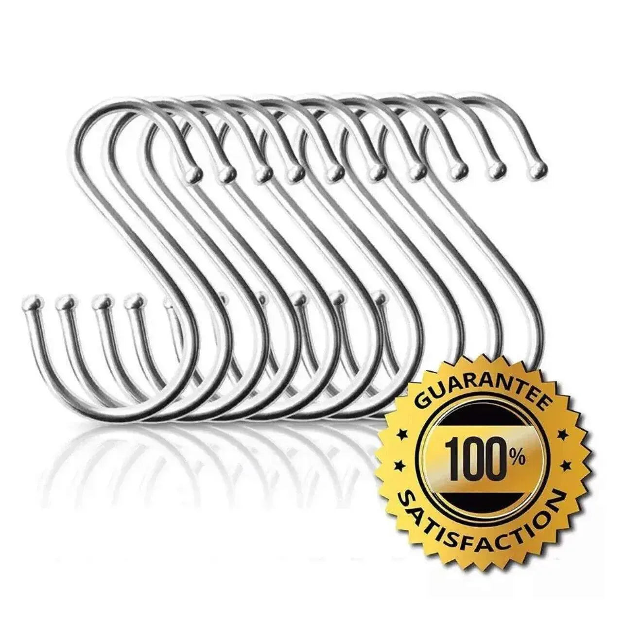 8cm Stainless Steel S Shape Hooks Kitchen Hanger Rack Clothes Hanging Plant Holders - 20PCS V528-9360101020163