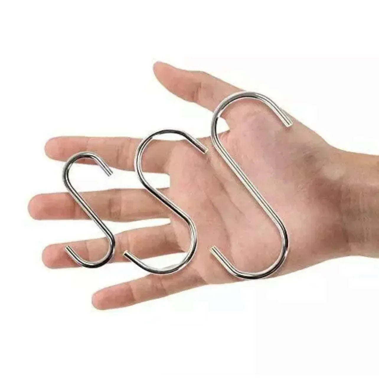 8cm Stainless Steel S Shape Hooks Kitchen Hanger Rack Clothes Hanging Plant Holders - 5PCS V528-9360101020187