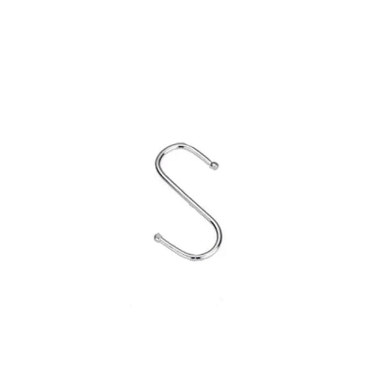 12cm Stainless Steel S Shape Hooks Kitchen Hanger Rack Clothes Hanging Plant Holders - 10PCS V528-9360101020200