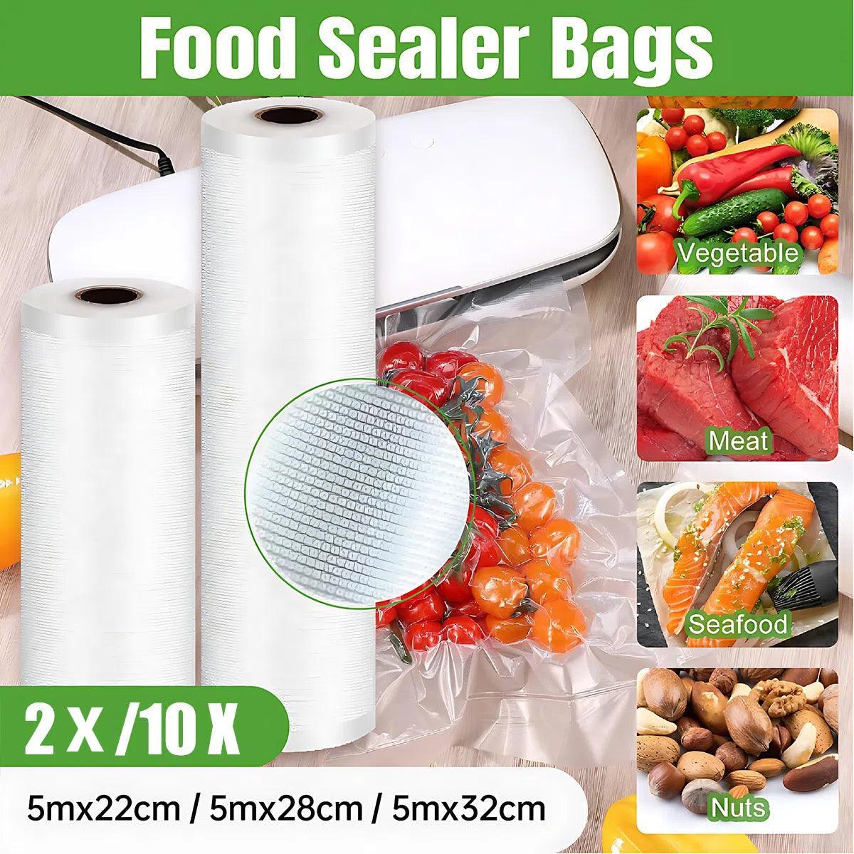 1-10x Commercial Heat-Resistant Vacuum Sealer Rolls for Food Storage - 2 Rolls (22cm x 5m) V528-9360101023089