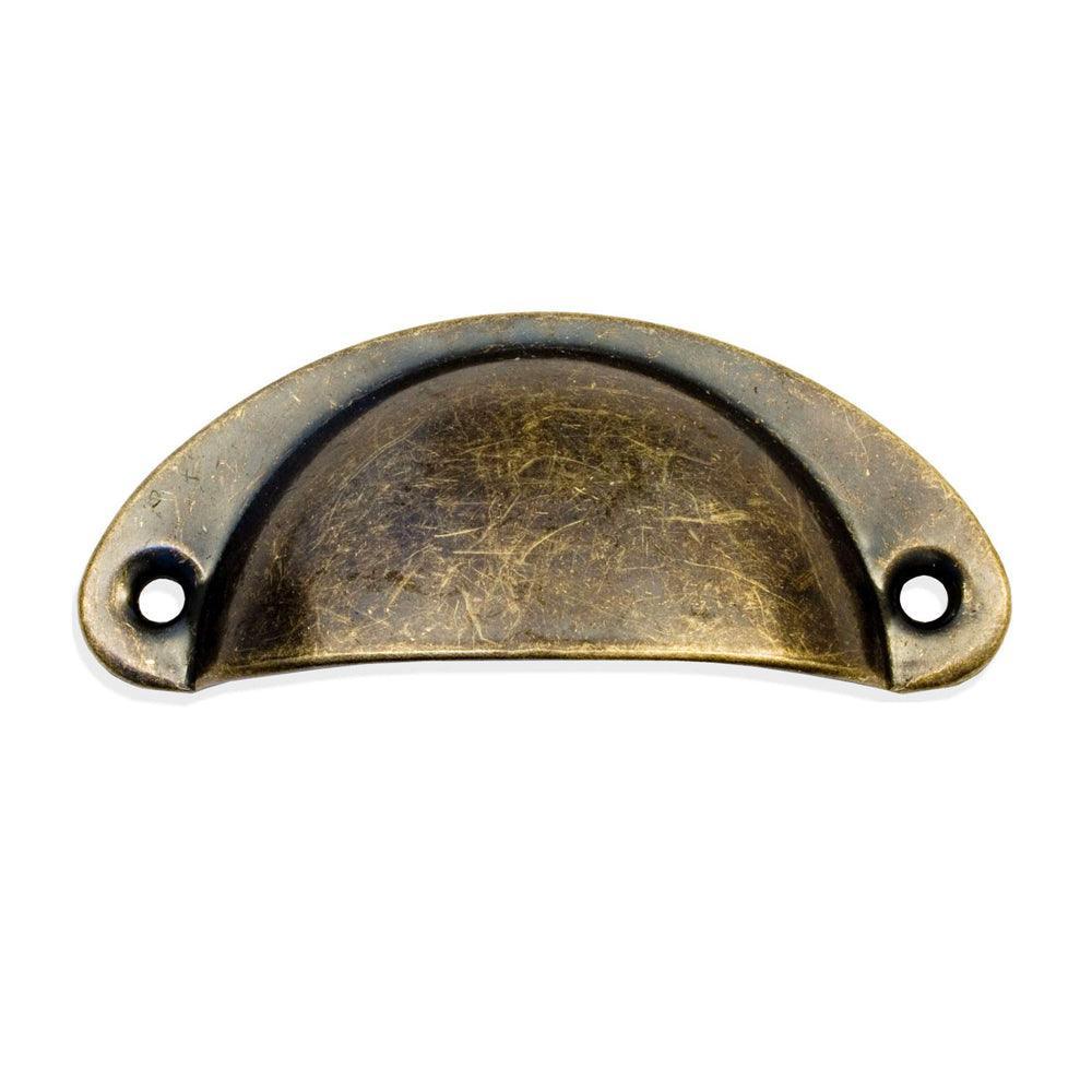 6X Cupboard Door Cabinet Cup Drawer Furniture Retro Antique Pull Shell Handle - Green Bronze V528-9360101029579