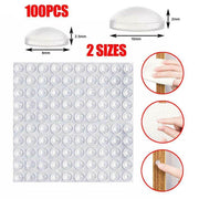 100PCS Clear Silicone Bumper Pads Self Adhesive Door Drawer Cabinet Furniture Stopper - 100PCS-10*2mm V528-9360101031770