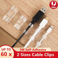 20PCS Cable Clips Management Holder Cord Wire Line Organizer Self-Adhesive M - M Size - Transparent x 20 PCS V528-9360101034825