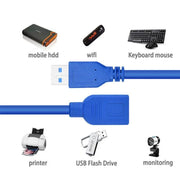 Super speed Usb 3.0 Male To Female Data Cable Extension Cord For Laptop Pc Camera - 1M V528-9360101035969