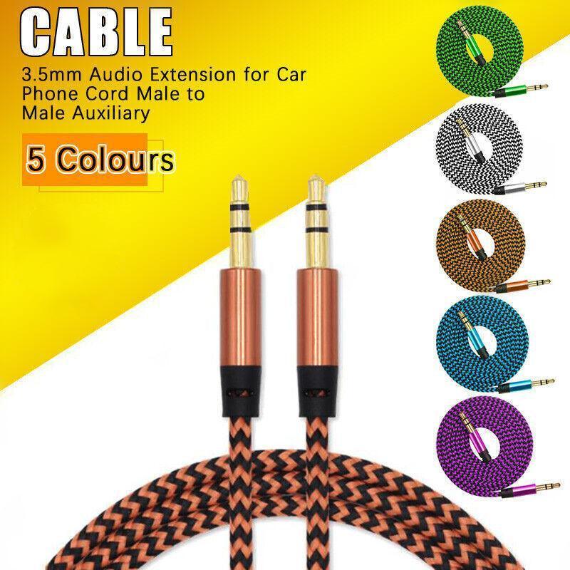AUX Cable 3.5mm Stereo Audio Input Extension Male to Male Auxiliary Car Cord - White V528-9360101036799