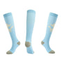 L/XL Size Compression Socks Unisex Adult Nursing Travel Stocking Sport - Blue Fox V528-9360101039981