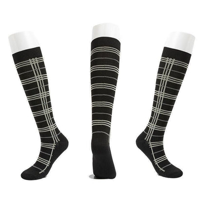 L/XL Size Compression Socks Unisex Adult Nursing Travel Stocking Sport - Black Lattice V528-9360101039998