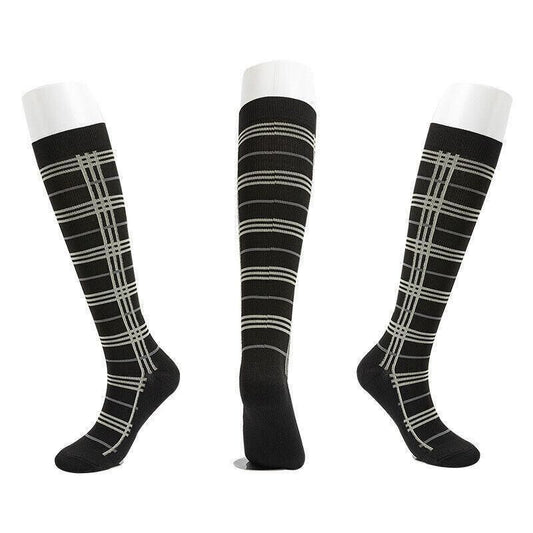 L/XL Size Compression Socks Unisex Adult Nursing Travel Stocking Sport - Black Lattice V528-9360101039998