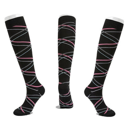 L/XL Size Compression Socks Unisex Adult Nursing Travel Stocking Sport - Streamer V528-9360101040017