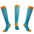 L/XL Size Compression Socks Unisex Adult Nursing Travel Stocking Sport - Blue Dot V528-9360101040031
