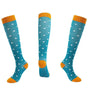 L/XL Size Compression Socks Unisex Adult Nursing Travel Stocking Sport - Blue Dot V528-9360101040031
