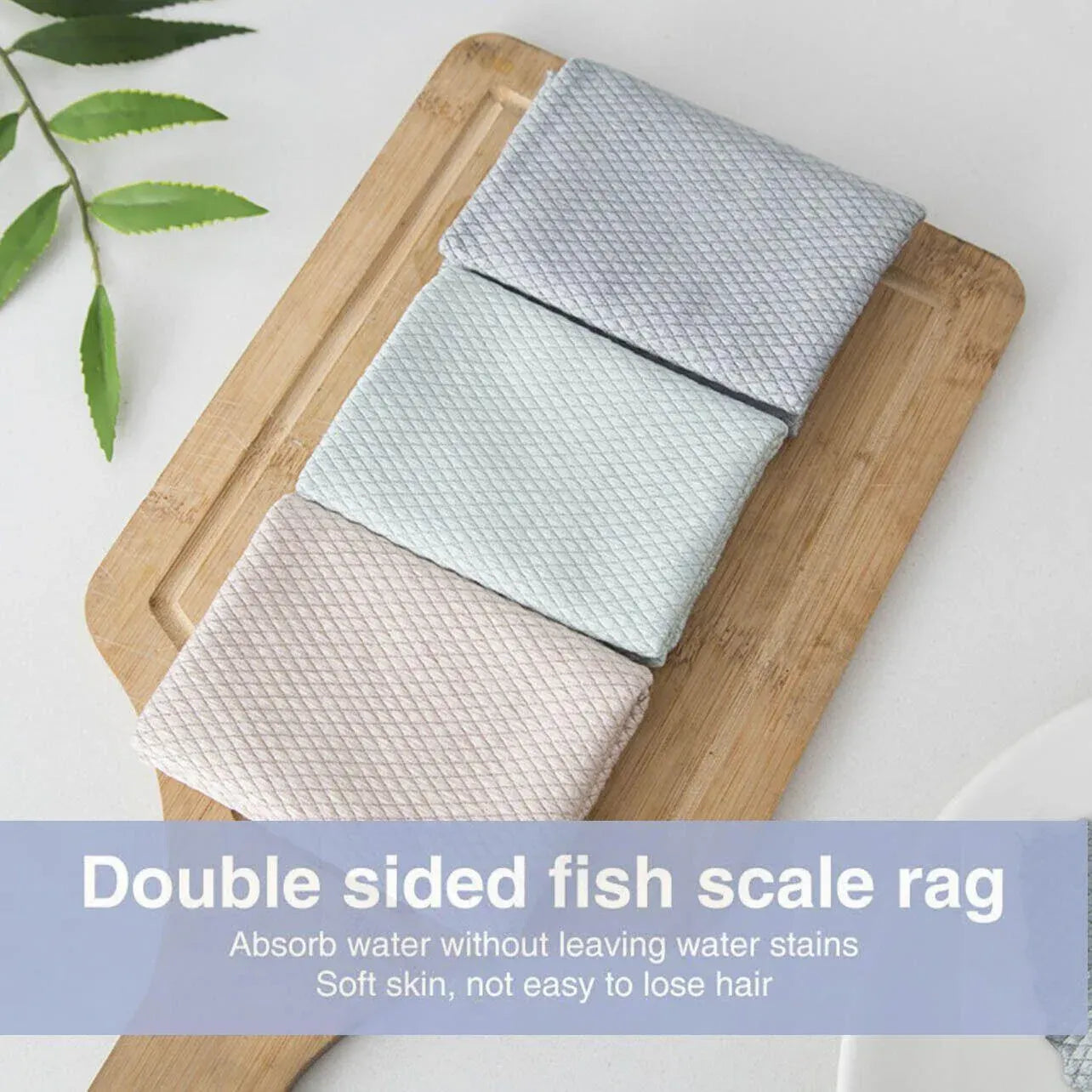 5X Fish Scale Microfiber Cleaning Cloth Dish Washing Glass Wipe Reusable Kitchen - 5Pcs-25cm*25cm V528-9360101040536