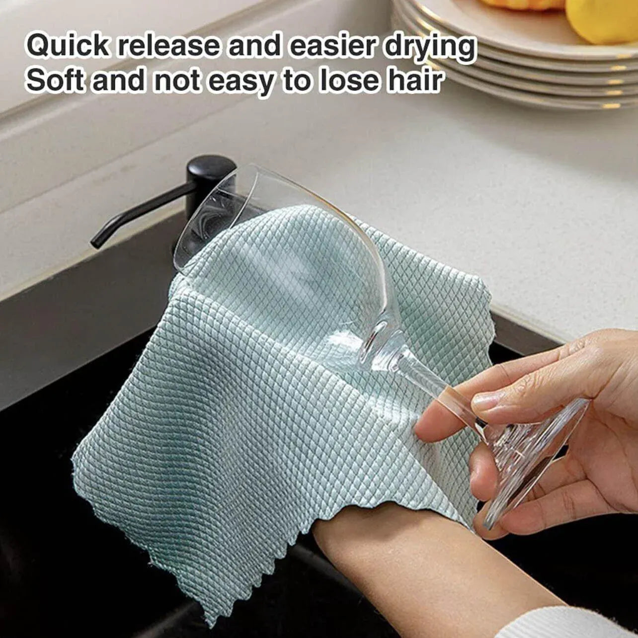 5X Fish Scale Microfiber Cleaning Cloth Dish Washing Glass Wipe Reusable Kitchen - 5Pcs-25cm*25cm V528-9360101040536