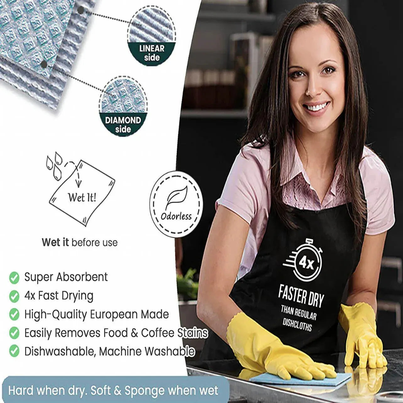 5X Fish Scale Microfiber Cleaning Cloth Dish Washing Glass Wipe Reusable Kitchen - 5Pcs-25cm*25cm V528-9360101040536