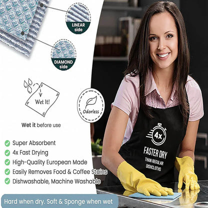 5X Fish Scale Microfiber Cleaning Cloth Dish Washing Glass Wipe Reusable Kitchen - 5Pcs-25cm*25cm V528-9360101040536