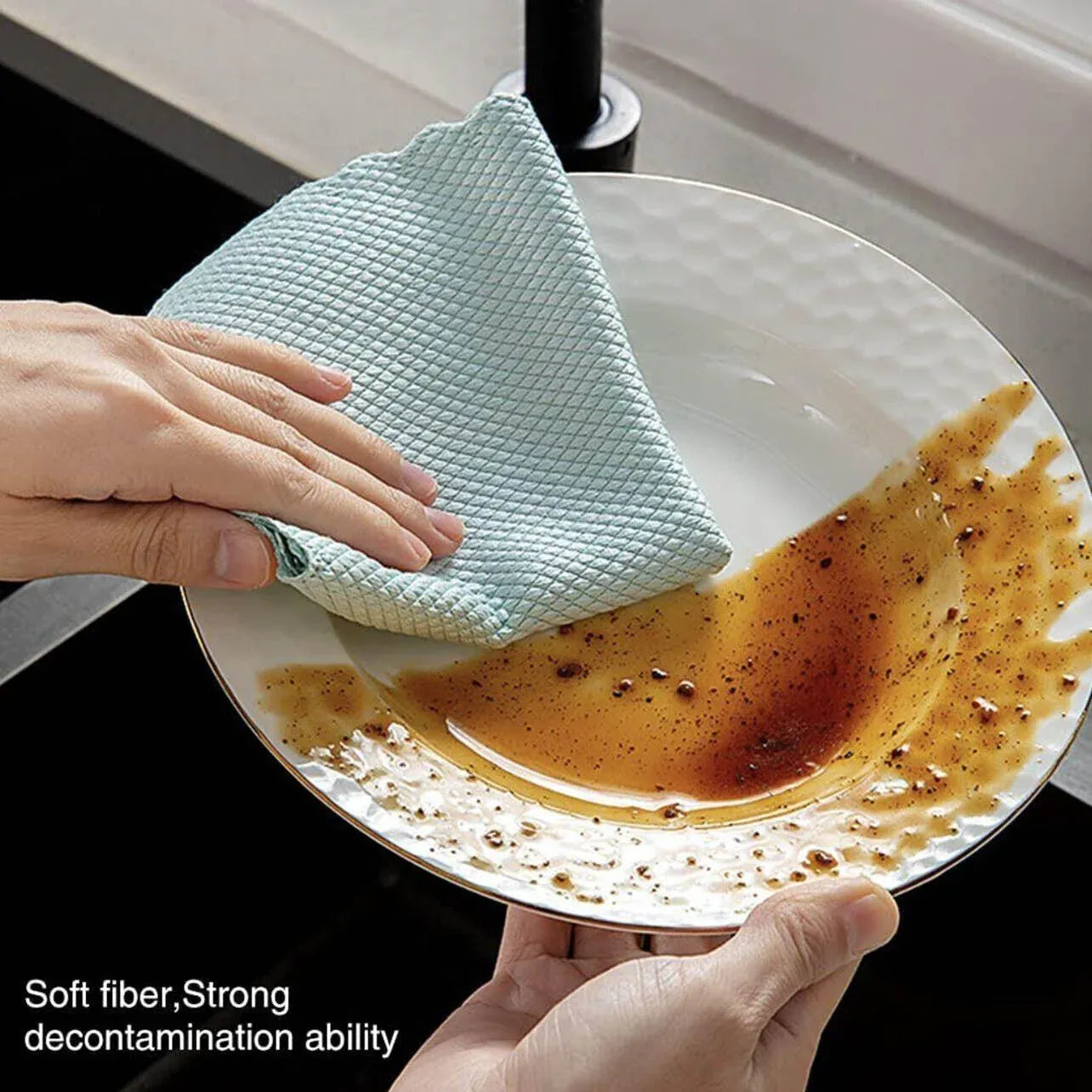 5X Fish Scale Microfiber Cleaning Cloth Dish Washing Glass Wipe Reusable Kitchen - 5Pcs-25cm*25cm V528-9360101040536