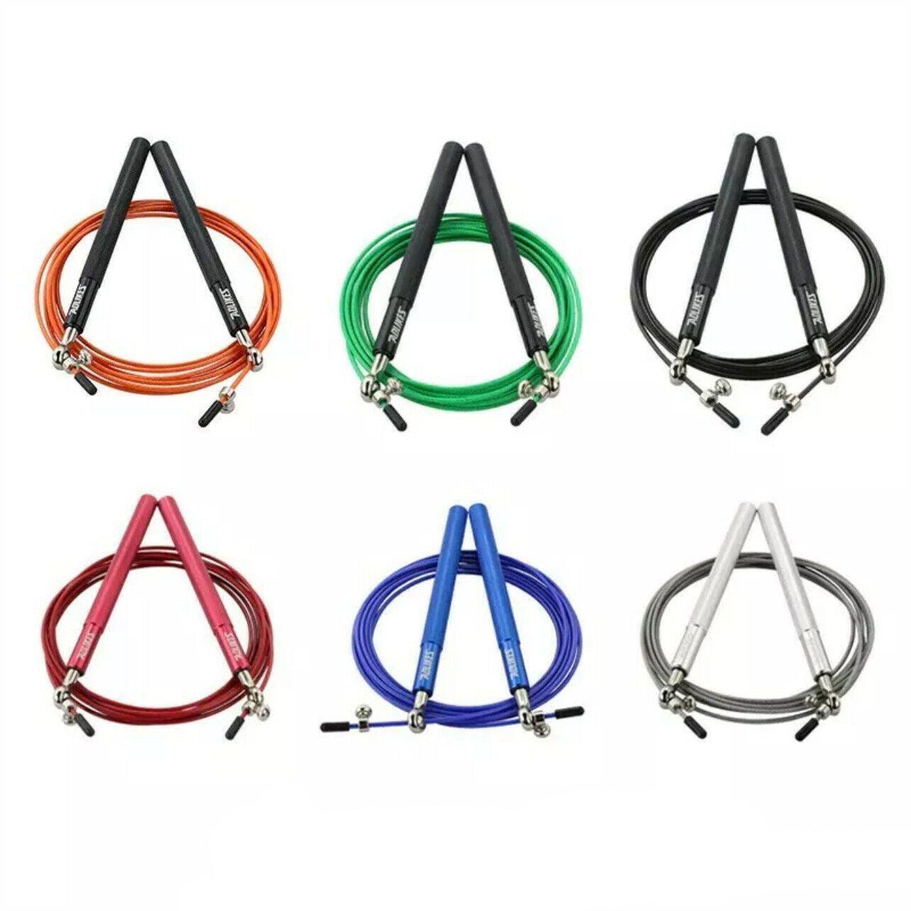 Aolikes Adjustable High Speed Steel Skipping Jump Rope Dual Bearings Gym Boxing - Silver V528-9360101047733