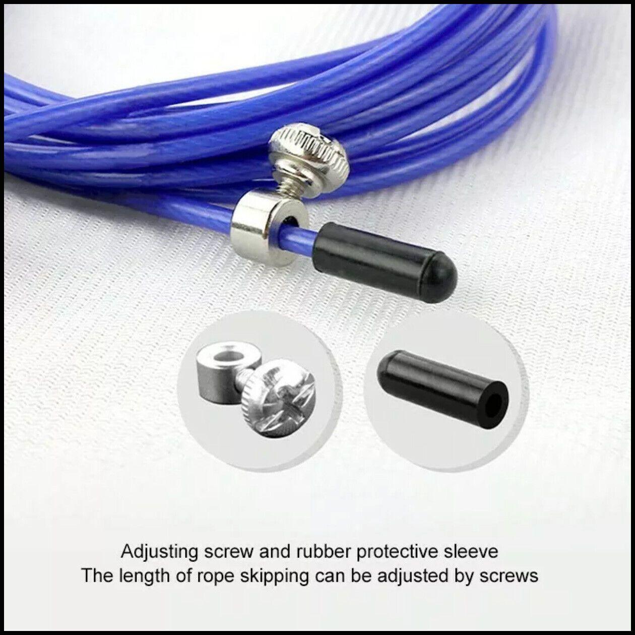 Aolikes Adjustable High Speed Steel Skipping Jump Rope Dual Bearings Gym Boxing - Silver V528-9360101047733