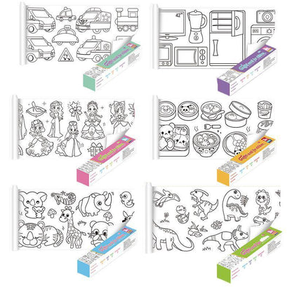 3M DIY Colouring Paper Roll with 12 Colour Pencils Cartoon Doodle Set - Lovely princess(With 12PCS Colored V528-9360101048754