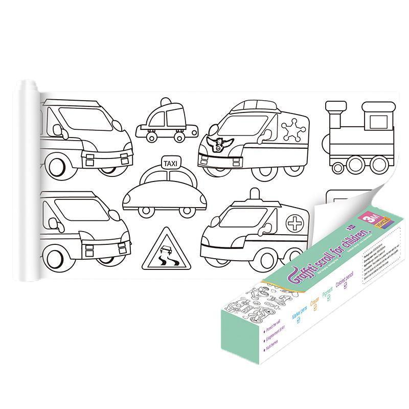 3M DIY Colouring Paper Roll with 12 Colour Pencils Cartoon Doodle Set - Lovely princess(With 12PCS Colored V528-9360101048754