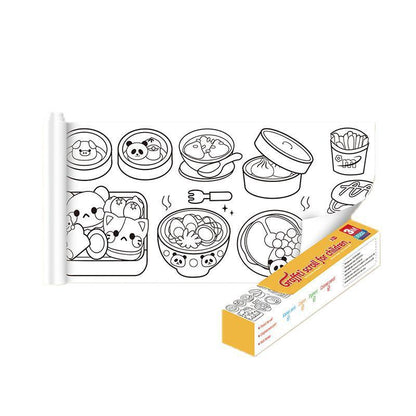 3M DIY Colouring Paper Roll with 12 Colour Pencils Cartoon Doodle Set - Lovely princess(With 12PCS Colored V528-9360101048754
