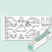 3M DIY Colouring Paper Roll with 12 Colour Pencils Cartoon Doodle Set - Transportation (With 12PCS Colored V528-9360101048822
