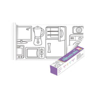 3M DIY Colouring Paper Roll with 12 Colour Pencils Cartoon Doodle Set - Transportation (With 12PCS Colored V528-9360101048822