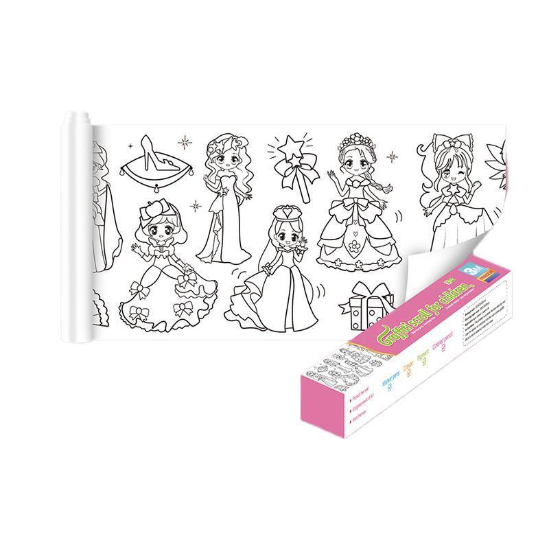 3M DIY Colouring Paper Roll with 12 Colour Pencils Cartoon Doodle Set - Transportation (With 12PCS Colored V528-9360101048822