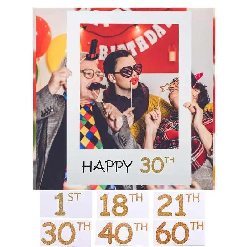 1Th 18Th-60Th Photo Booth Props Picture Frame Wedding Birthday Party Decoration - Happy 18TH V528-9360101049874