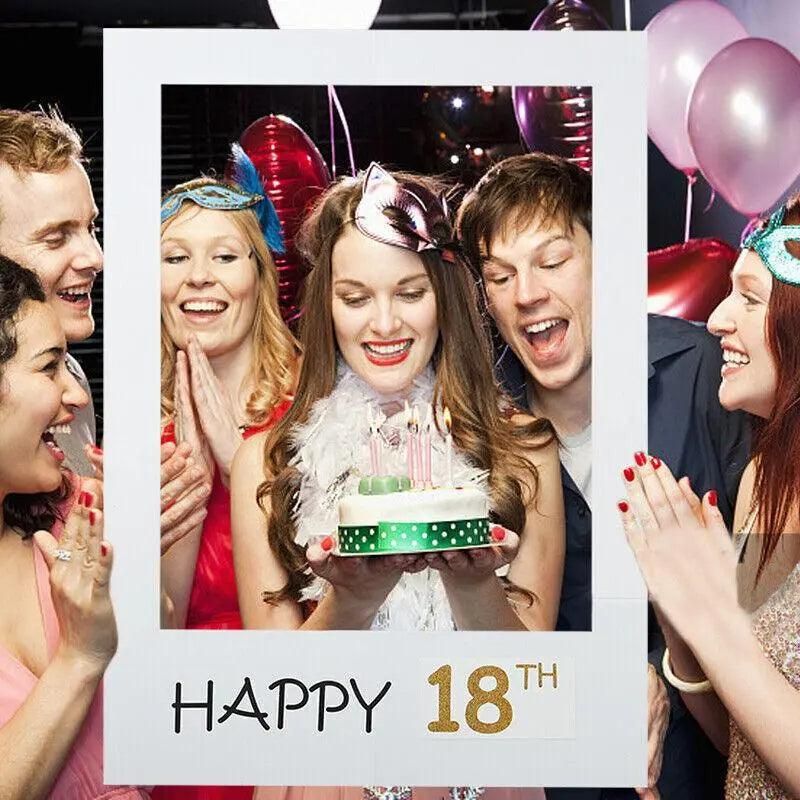 1Th 18Th-60Th Photo Booth Props Picture Frame Wedding Birthday Party Decoration - Happy 18TH V528-9360101049874