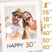 1Th 18Th-60Th Photo Booth Props Picture Frame Wedding Birthday Party Decoration - Happy 30TH V528-9360101049898