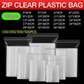 100PCS 100micron Bulk Clear Resealable PE Plastic Zip Bags - 5*7CM V528-9360101050948