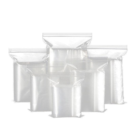 100PCS 100micron Bulk Clear Resealable PE Plastic Zip Bags - 5*7CM V528-9360101050948